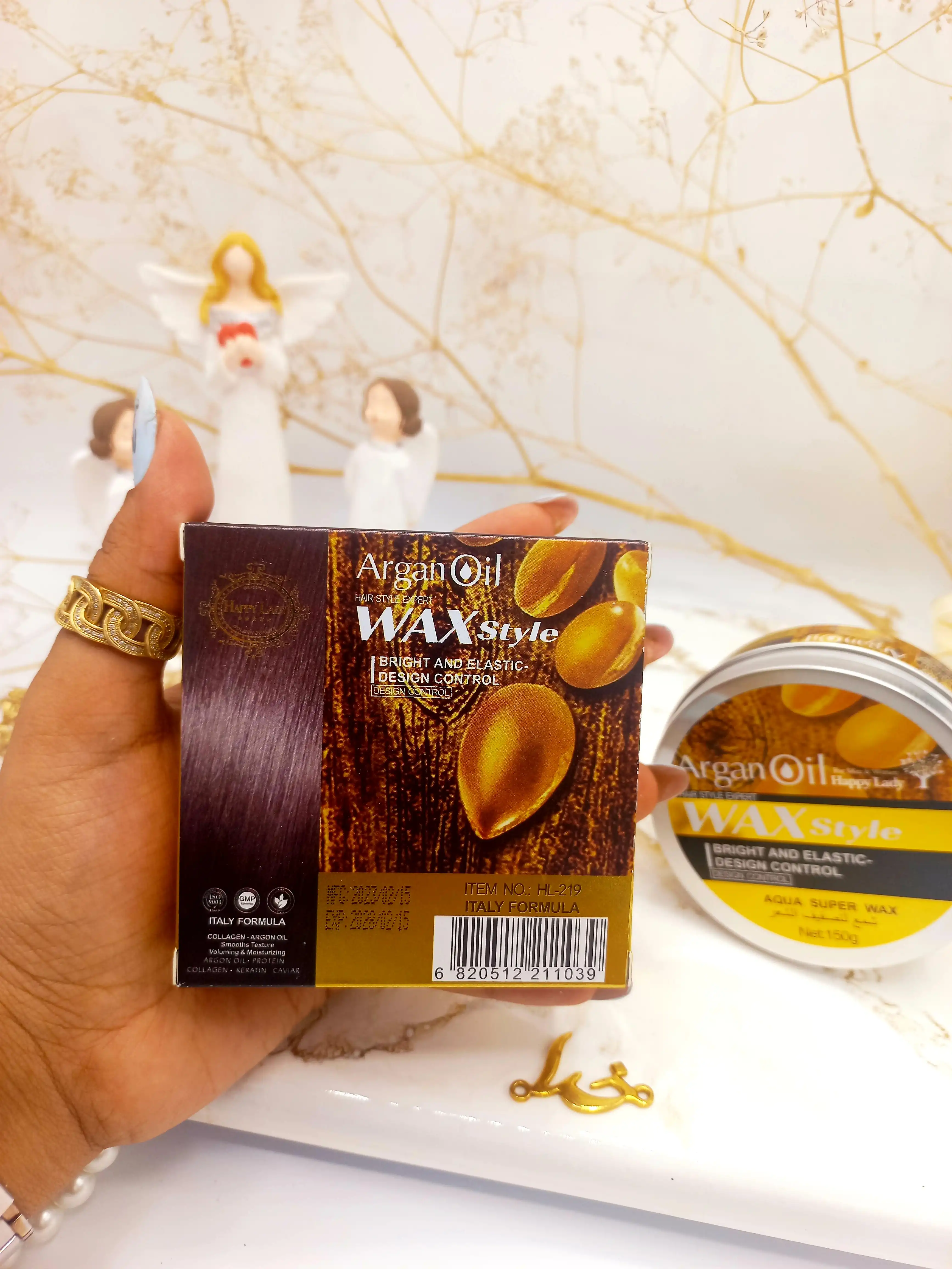 واکس مو حاوی روغن آرگان کاسه ای هپی لیدی Happy Lady کد HL219