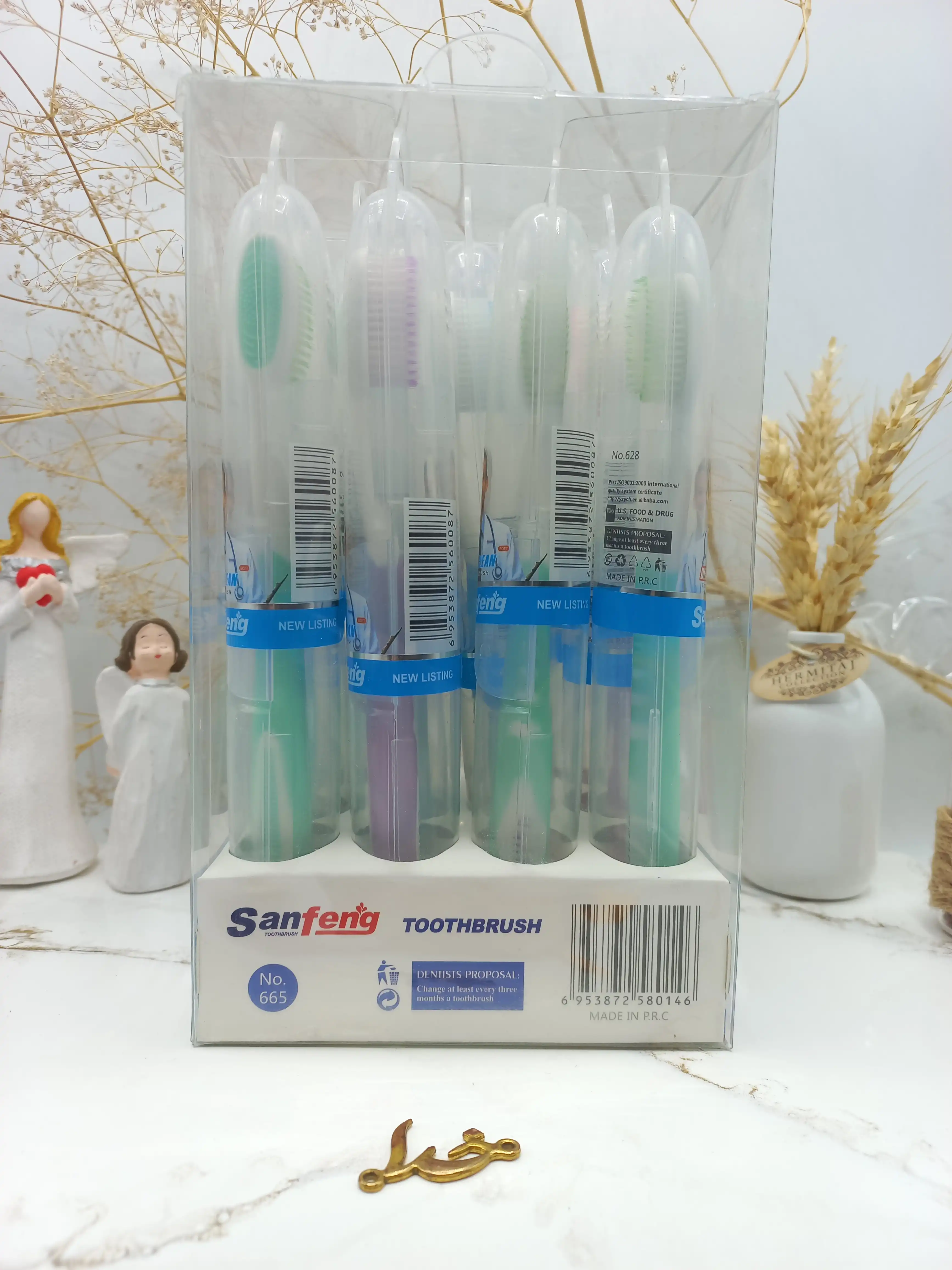 مسواک طرح رنگی تمیز کننده عمیق دندان برند SANFENG کد 628