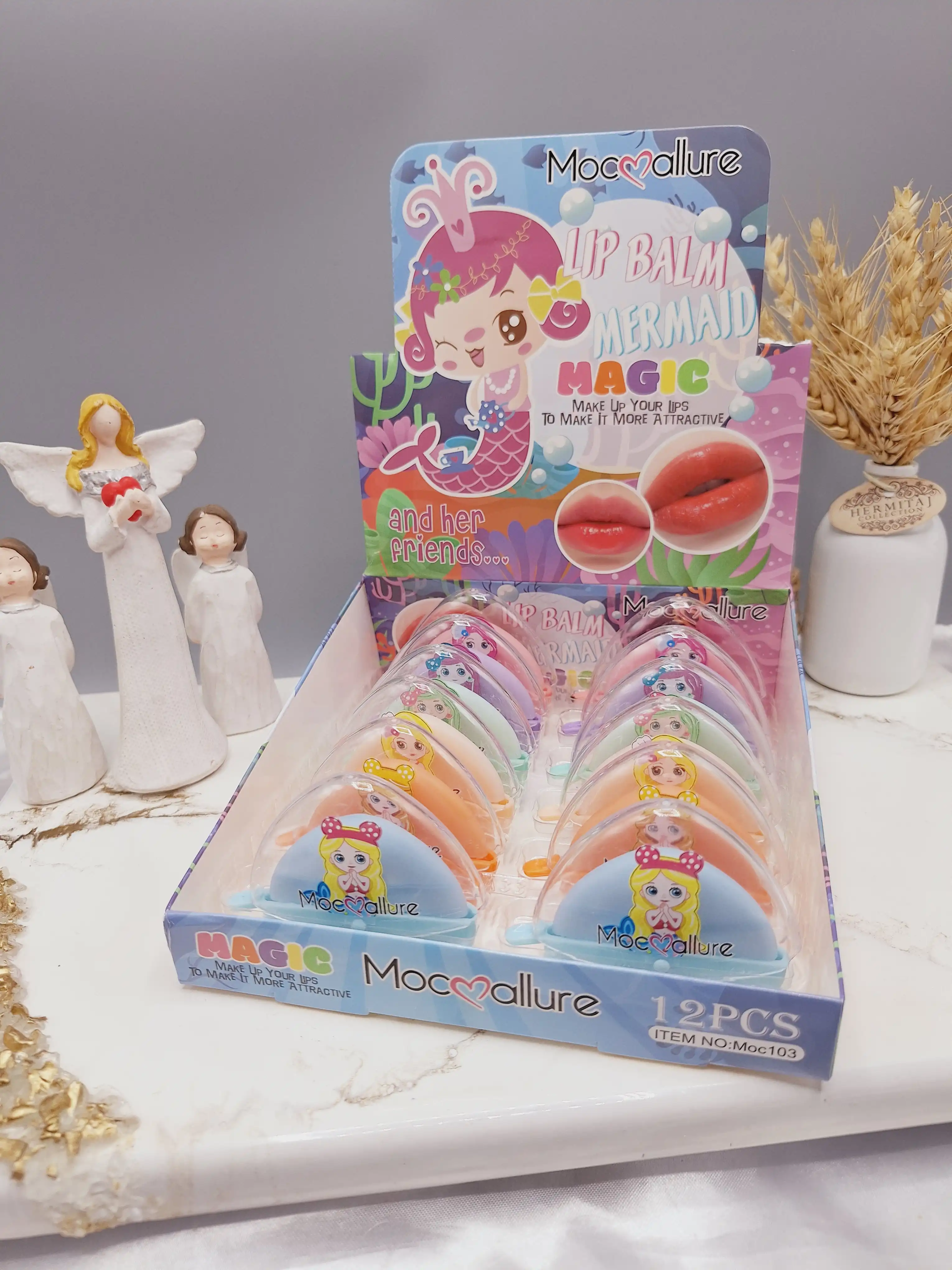 بالم لب کشویی طرح دختر پری دریایی برند موکالره کد
