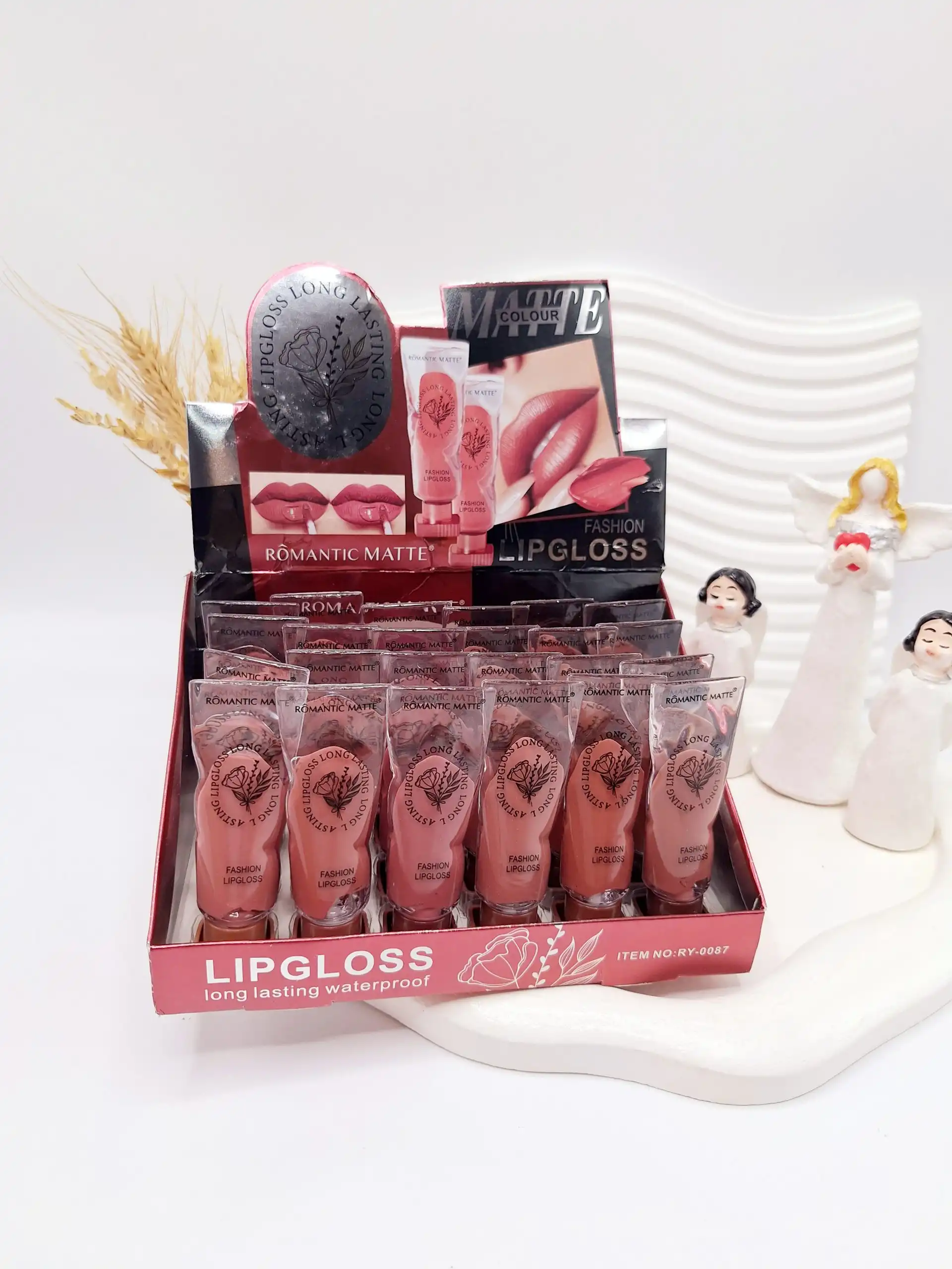 پک رژ لب مایع 6تایی شیشه ای برند رومانتیک مات کد 0087