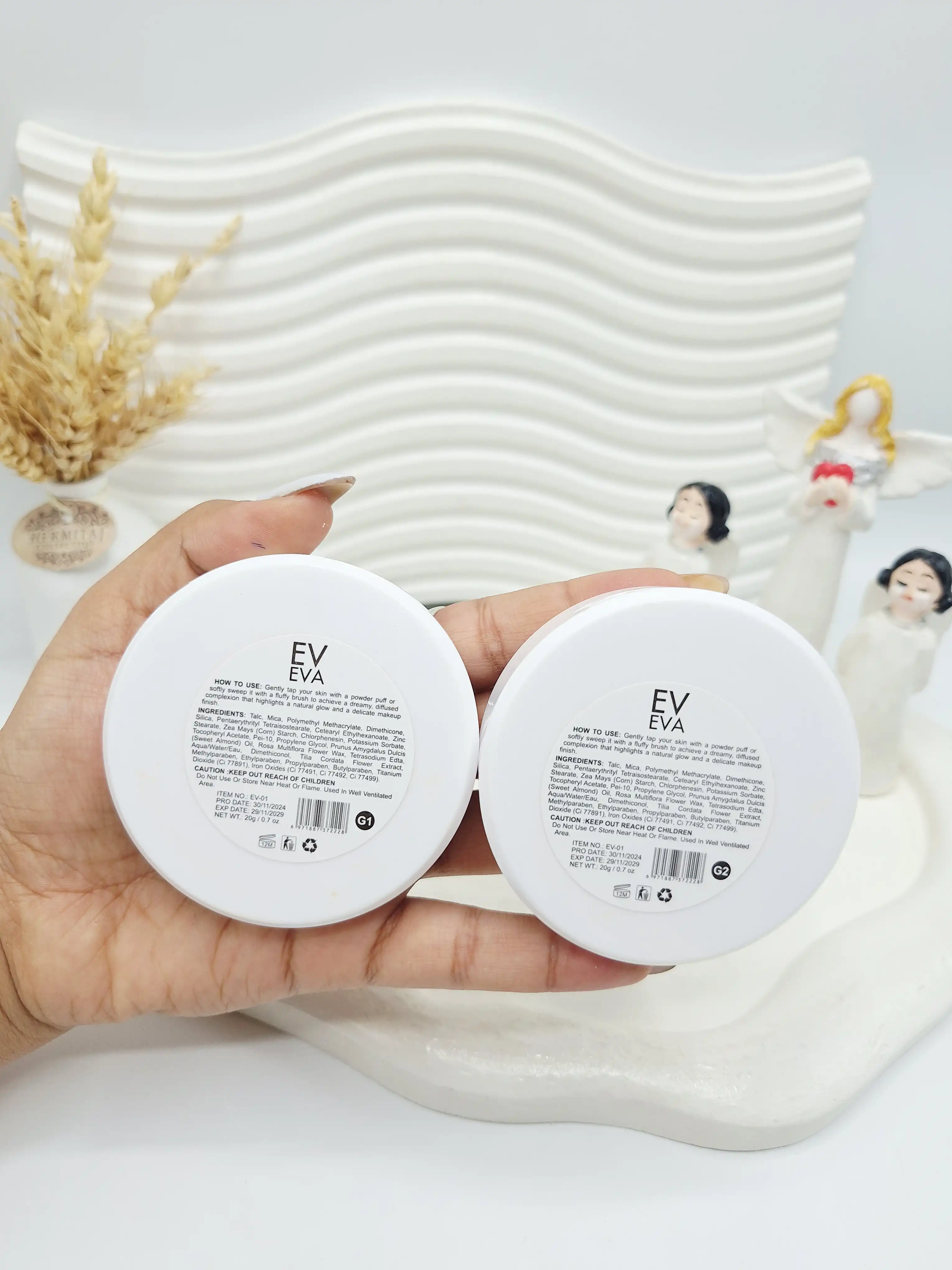 پنکک مات‌کننده صورت برند EVEVA کد ۲۲۲۸